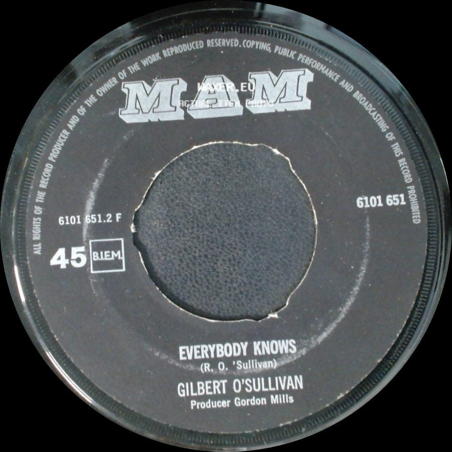 Gilbert O'sullivan - Everybody Knows / Nothing Rhymed side A