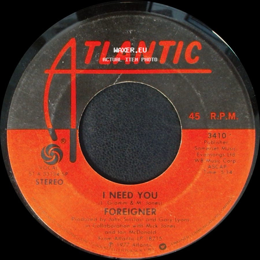 Foreigner - I Need You / Cold As Ice side A