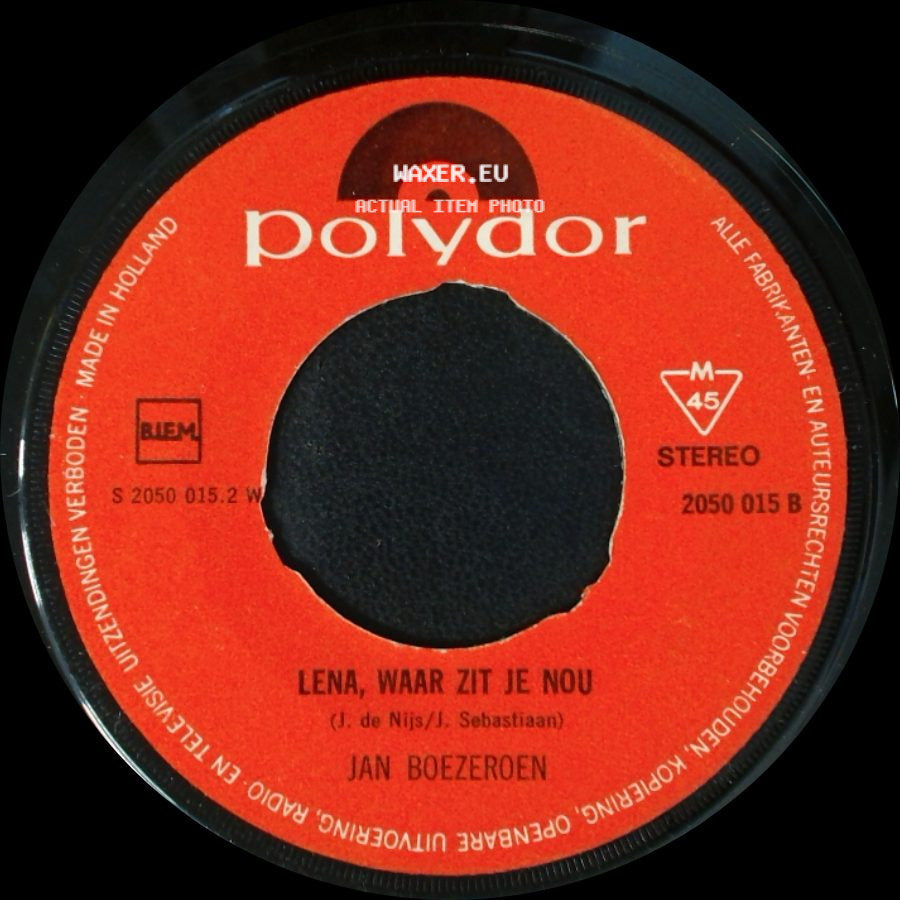Jan Boezeroen - Lena, Waar Zit Je Nou / De Fles side A