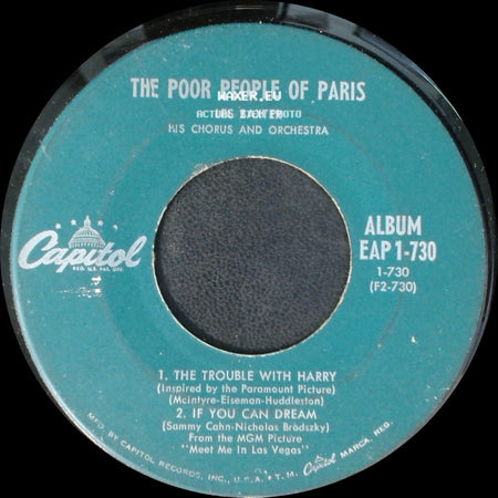 Les Baxter His Chorus And Orchestra - The Poor People Of Paris / The Poor People Of Paris side A