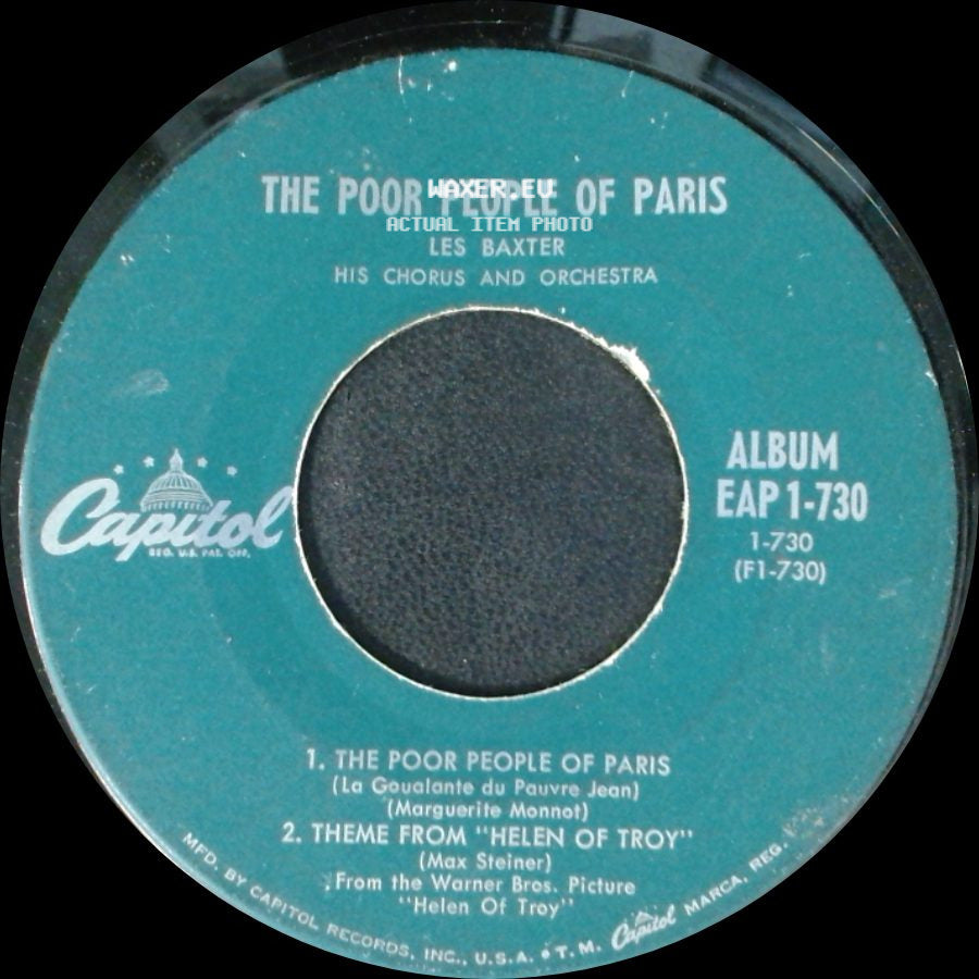 Les Baxter His Chorus And Orchestra - The Poor People Of Paris / The Poor People Of Paris side B