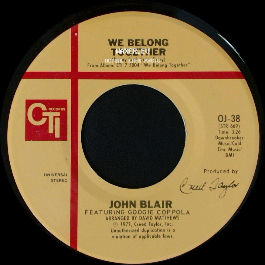 John Blair Featuring Googie Coppola / John Blair - We Belong Together / I'm A Wizard side A