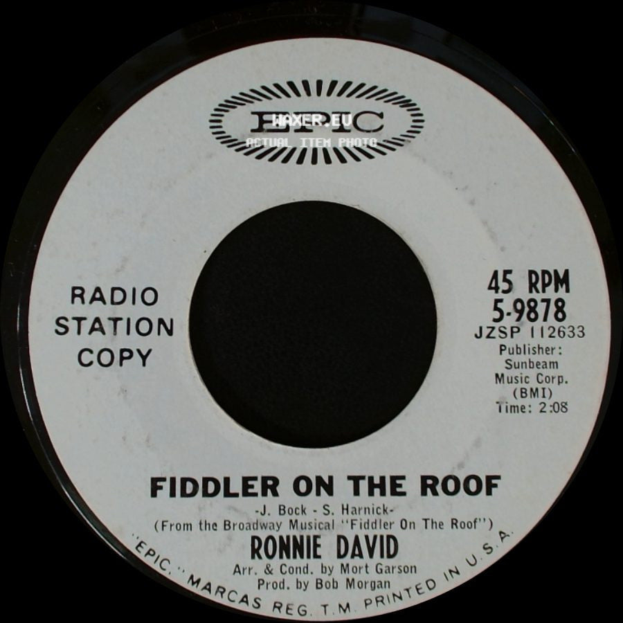 Ronnie David - Fiddler On The Roof / Love Theme From "Madame X" (Swedish Rhapsody) side A