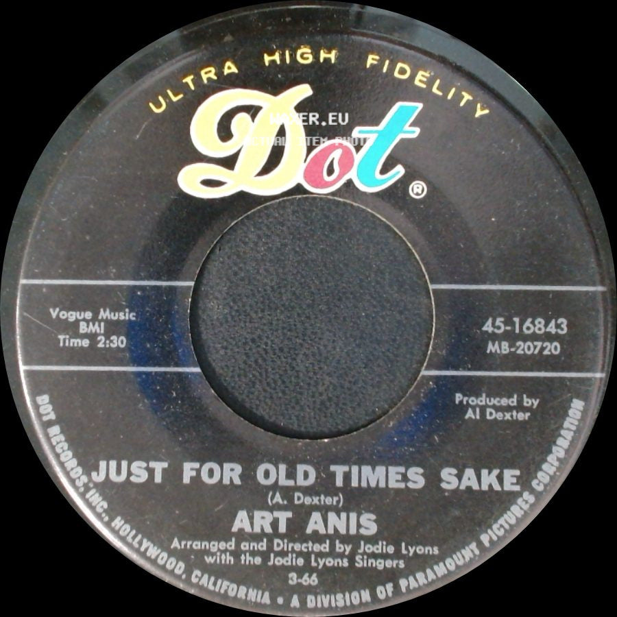 Art Anis - In My Little Dream World / Just For Old Times Sake side B