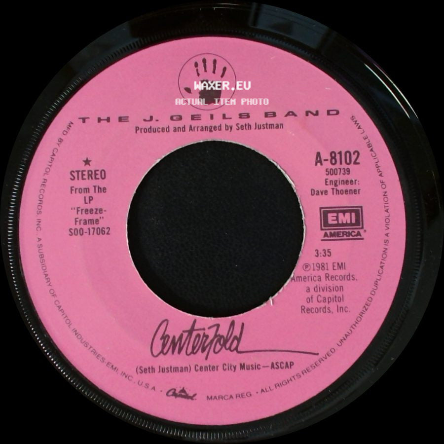 The J. Geils Band - Rage In The Cage / Centerfold side B