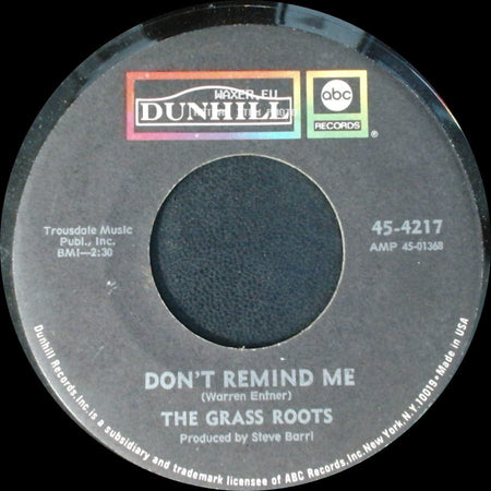 The Grass Roots - Heaven Knows / Don't Remind Me side B