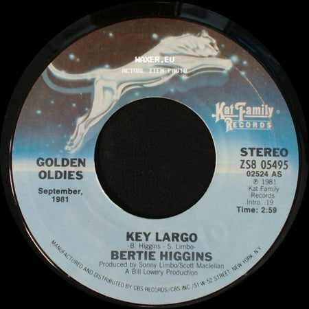 Bertie Higgins - Key Largo / Just Another Day In Paradise side A