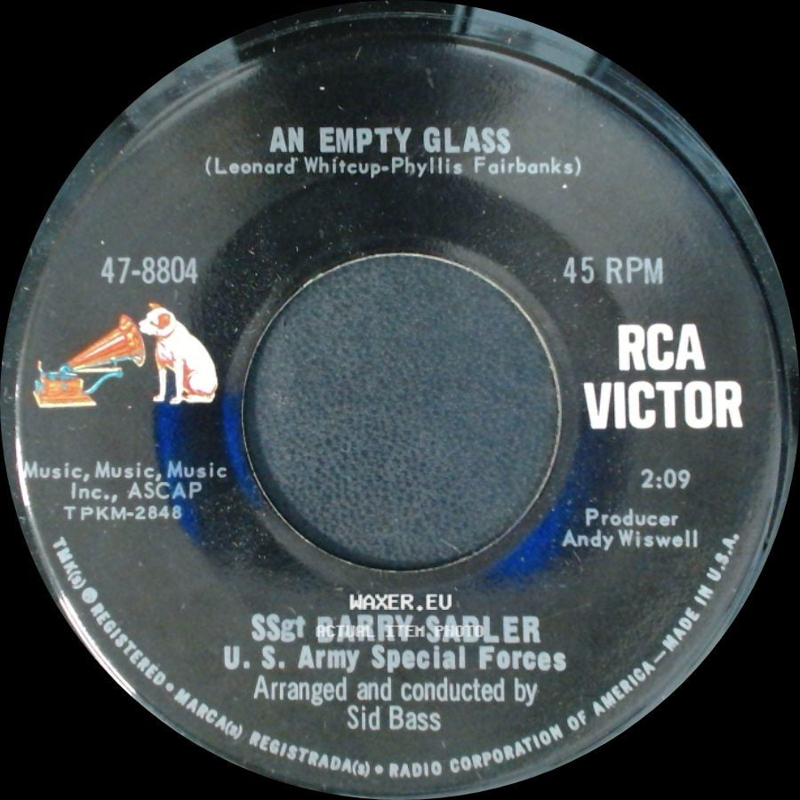 Ssgt Barry Sadler U. S. Army Special Forces - An Empty Glass / The "A" Team side A
