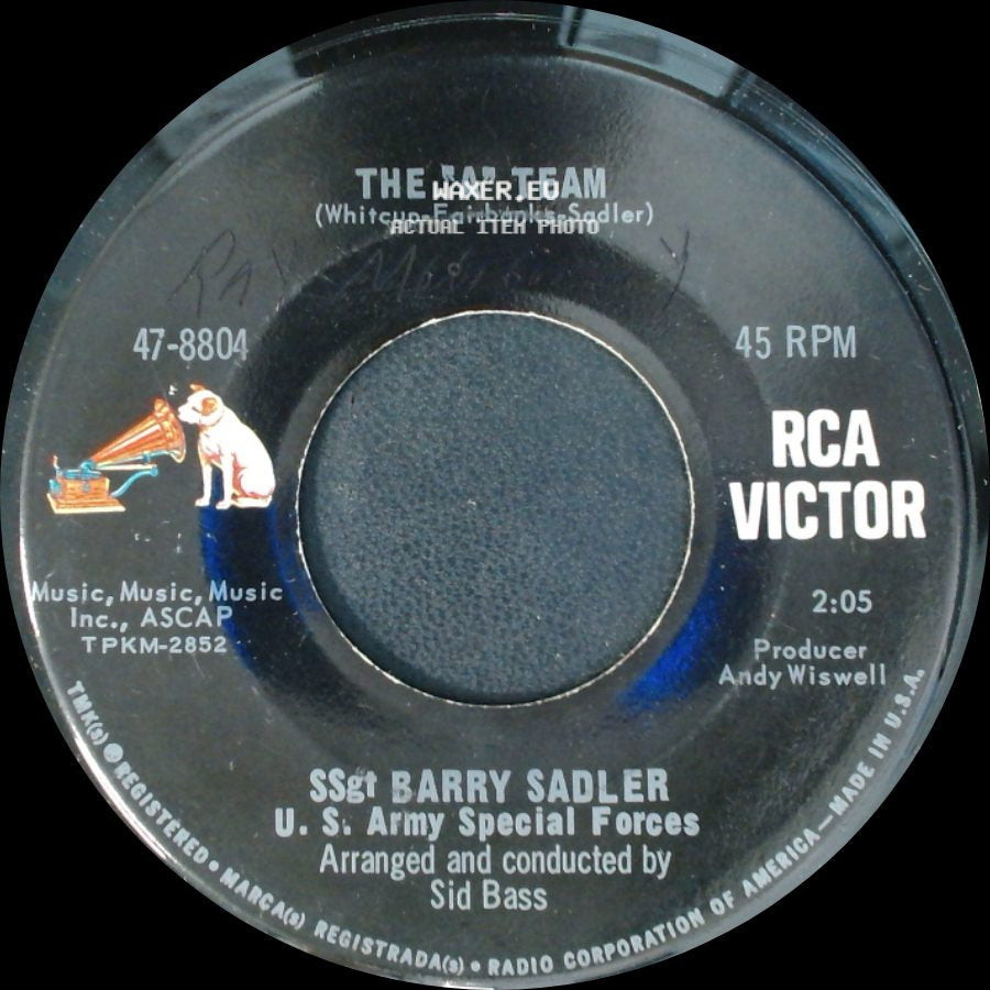 Ssgt Barry Sadler U. S. Army Special Forces - An Empty Glass / The "A" Team side B