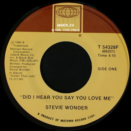 Stevie Wonder - Did I Hear You Say You Love Me / As If You Read My Mind side A