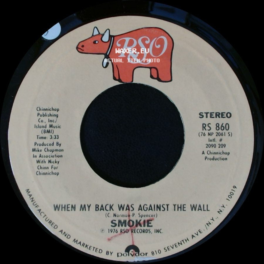 Smokie - Living Next Door To Alice / When My Back Was Against The Wall side B