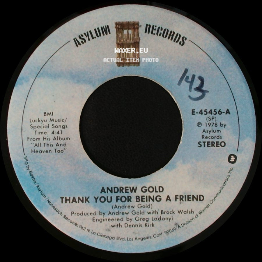 Andrew Gold - Still You Linger On / Thank You For Being A Friend side B