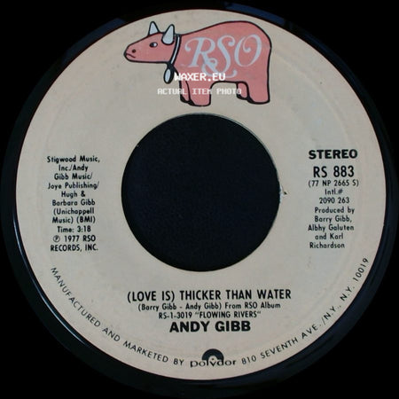 Andy Gibb - Words And Music / (Love Is) Thicker Than Water side B