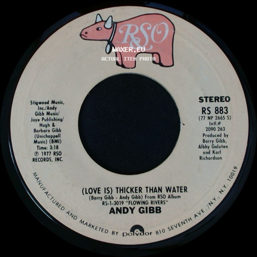 Andy Gibb - Words And Music / (Love Is) Thicker Than Water side B