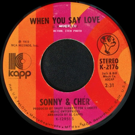 Sonny & Chér - Crystal Clear / Muddy Waters / When You Say Love side B
