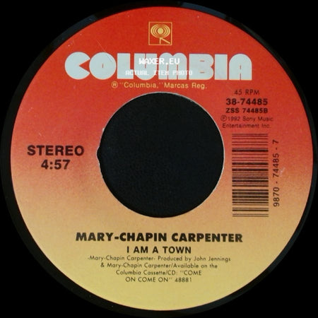 Mary-Chapin Carpenter - I Am A Town / Not Too Much To Ask (With Joe Diffie) side A