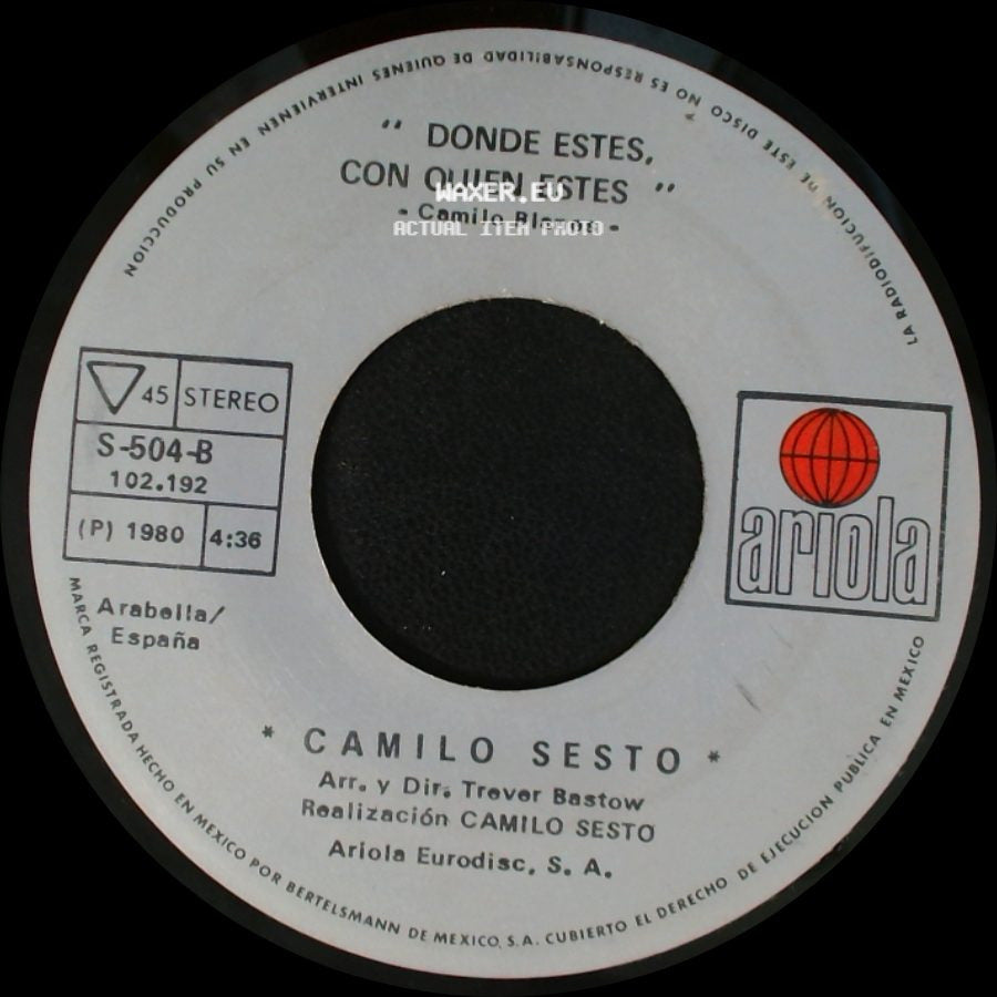 Camilo Sesto - Perdoname / Donde Estes, Con Quien Estes side B