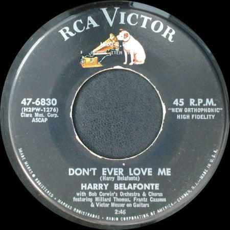 Harry Belafonte - Mama Look At Bubu / Don't Ever Love Me side B