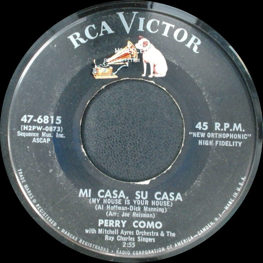 Perry Como - Mi Casa, Su Casa (My House Is Your House) / Round And Round side A