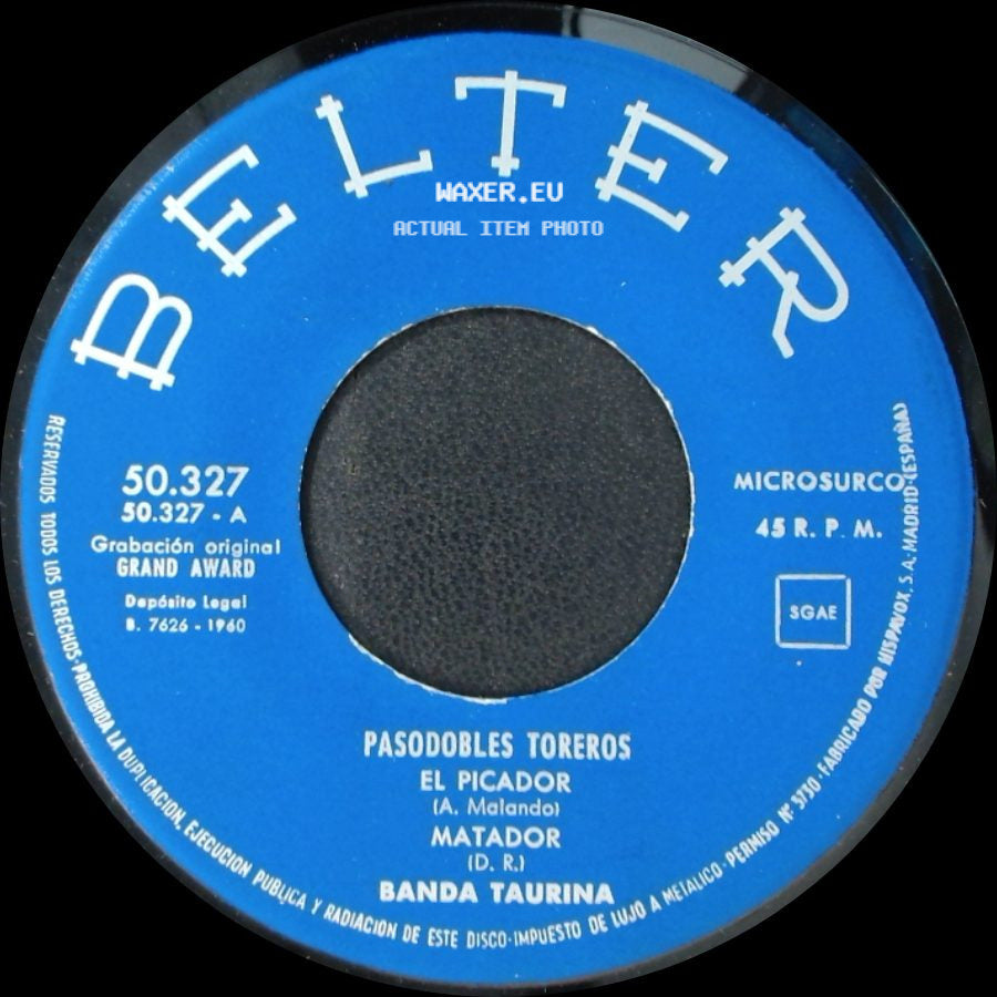 Banda Taurina - Pasodobles Toreros / Pasodobles Toreros side A