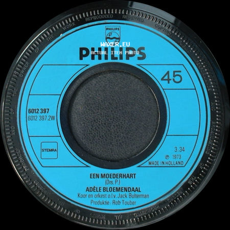 Adèle Bloemendaal - Zallemenut (Nog 'n Keertje Overdoen) / Een Moederhart side B