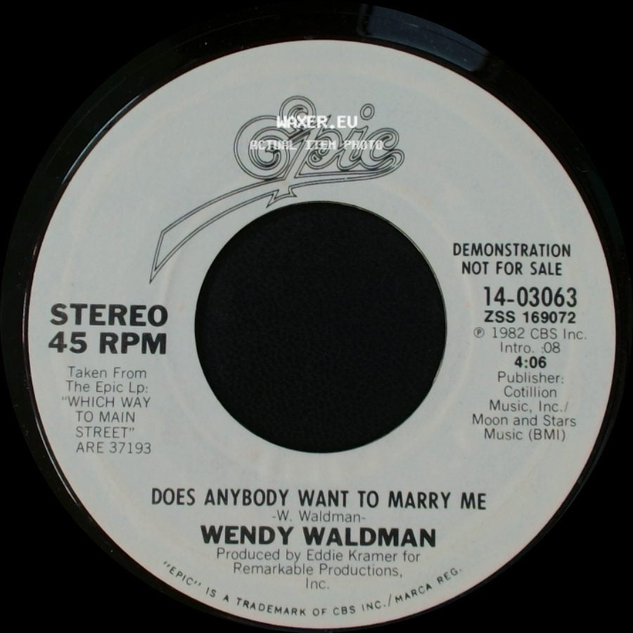 Wendy Waldman - Does Anybody Want To Marry Me / Does Anybody Want To Marry Me side A