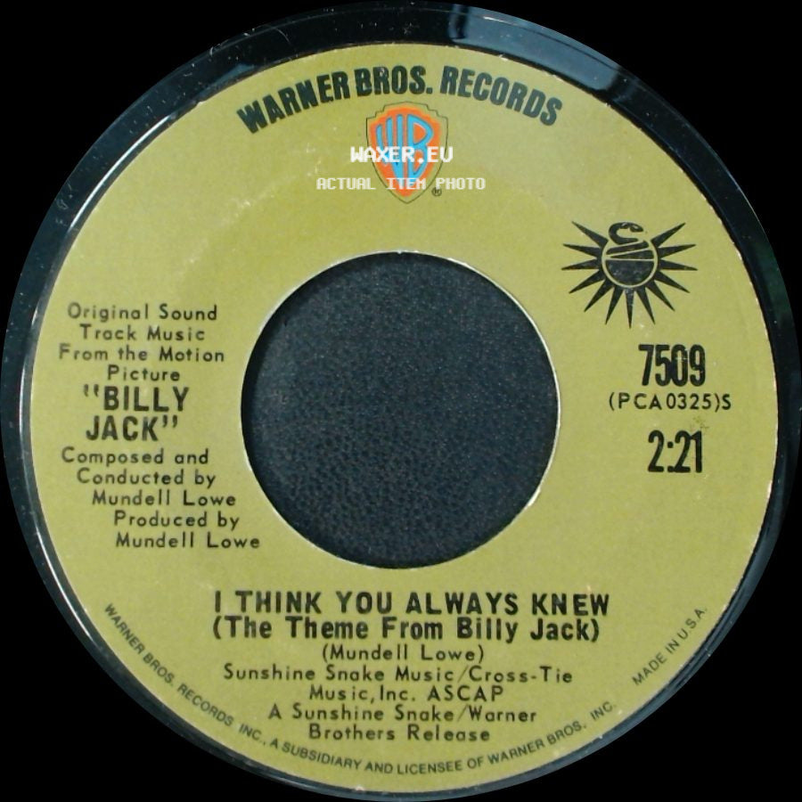 Mundell Lowe / Coven - I Think You Always Knew (The Theme From Billy Jack) / One Tin Soldier, The Legend Of Billy Jack side A