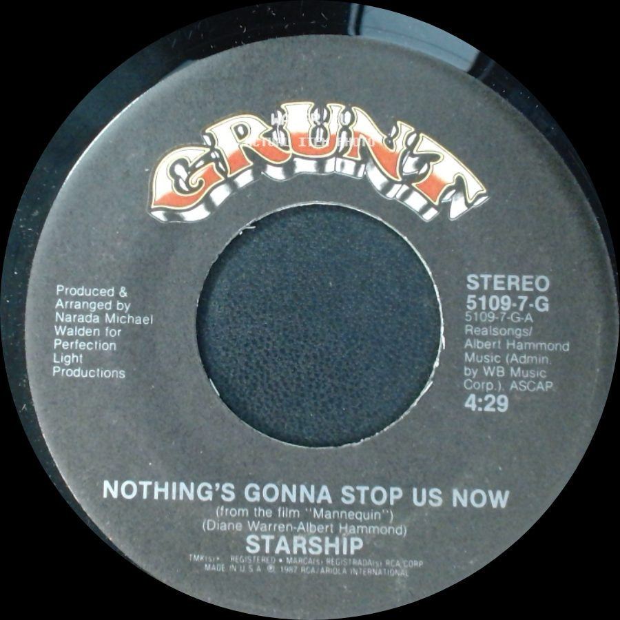 Starship - Nothing's Gonna Stop Us Now / Layin' It On The Line side A