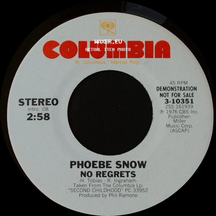 Phoebe Snow - No Regrets / All Over side A