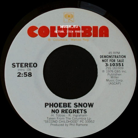 Phoebe Snow - No Regrets / All Over side A