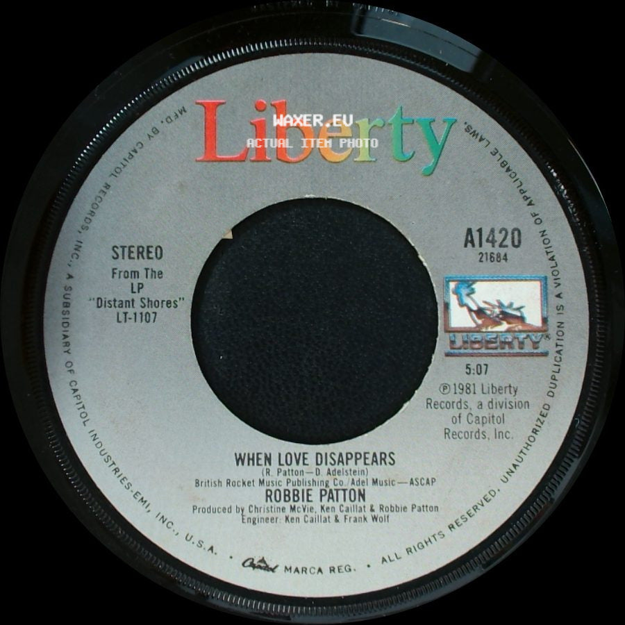 Robbie Patton - When Love Disappears / Don't Give It Up side A