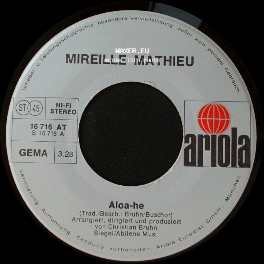 Mireille Mathieu - Aloa-He / Abschied Von Dir side A