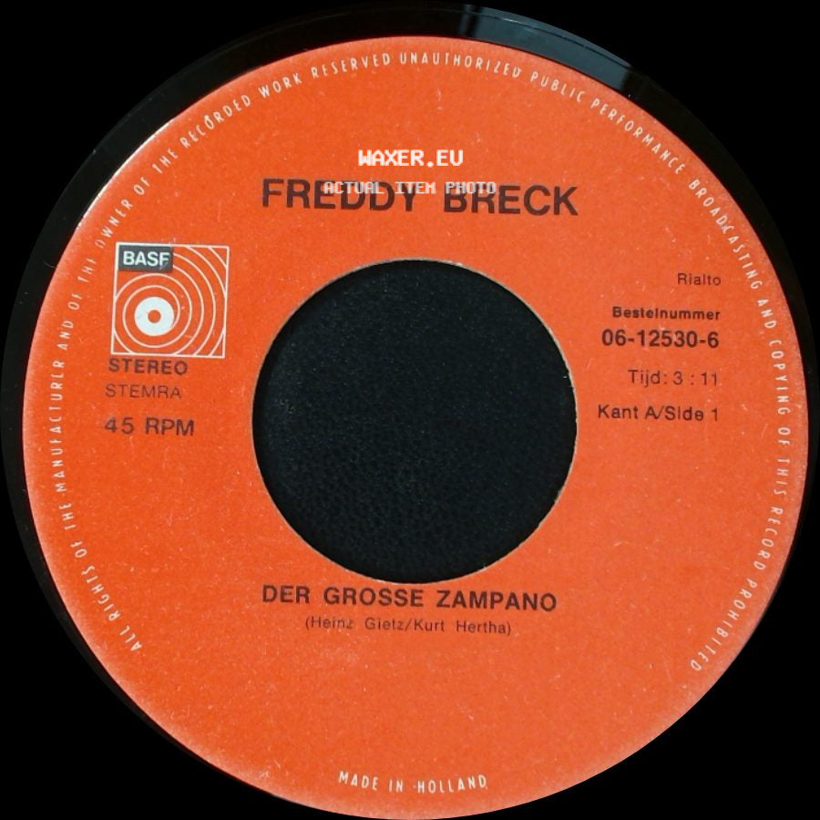 Freddy Breck - Der Grosse Zampano / Ich Bin Dein Mann side A