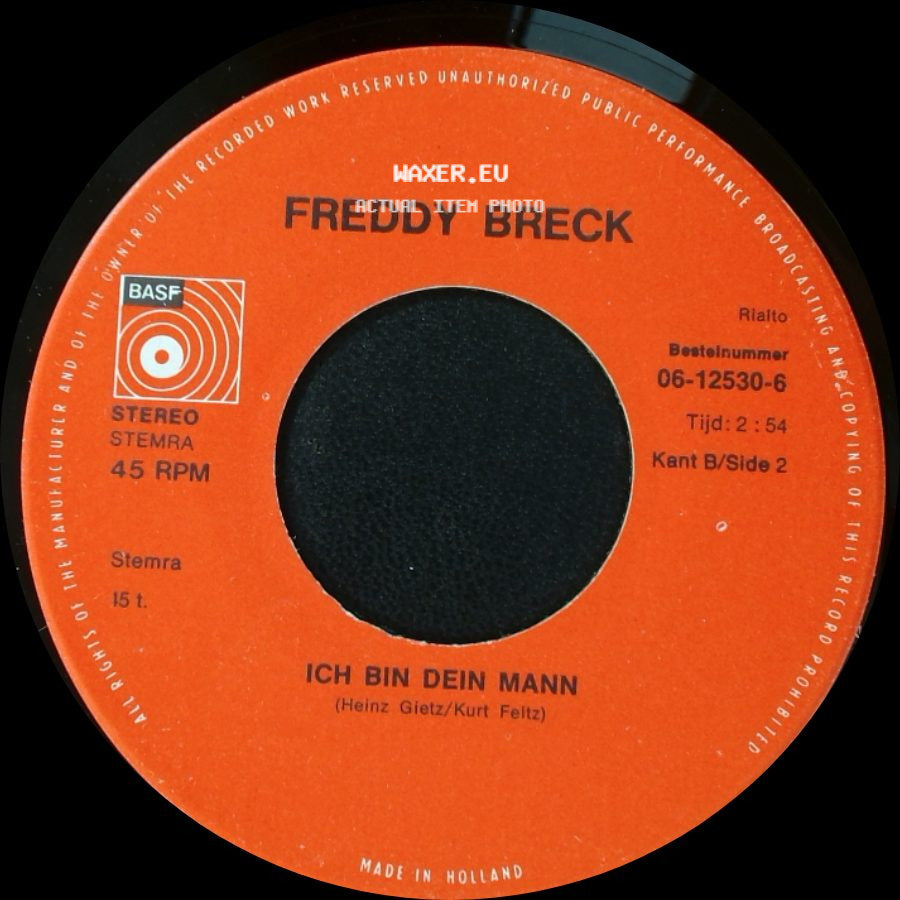 Freddy Breck - Der Grosse Zampano / Ich Bin Dein Mann side B