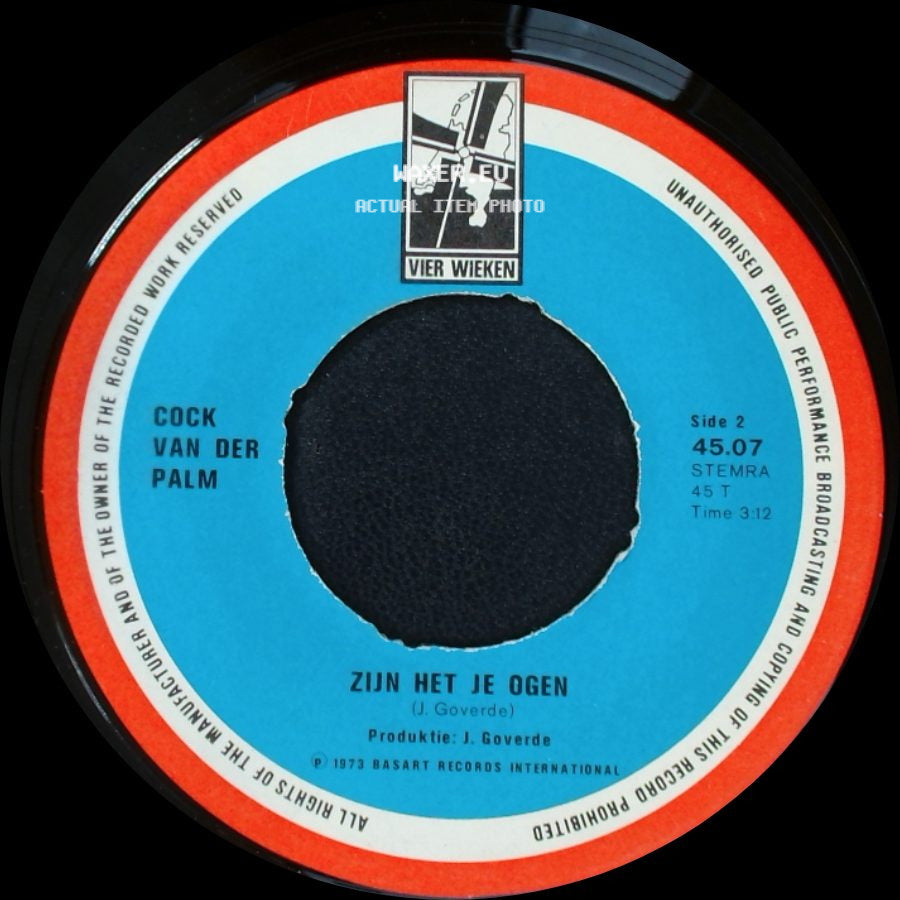 Cock Van Der Palm - Natasja / Zijn Het Je Ogen side B