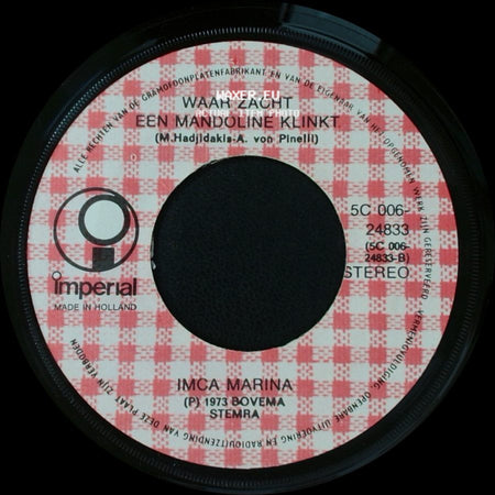 Imca-Marina - Waar Zacht Een Mandoline Klinkt / Bella Italia side A
