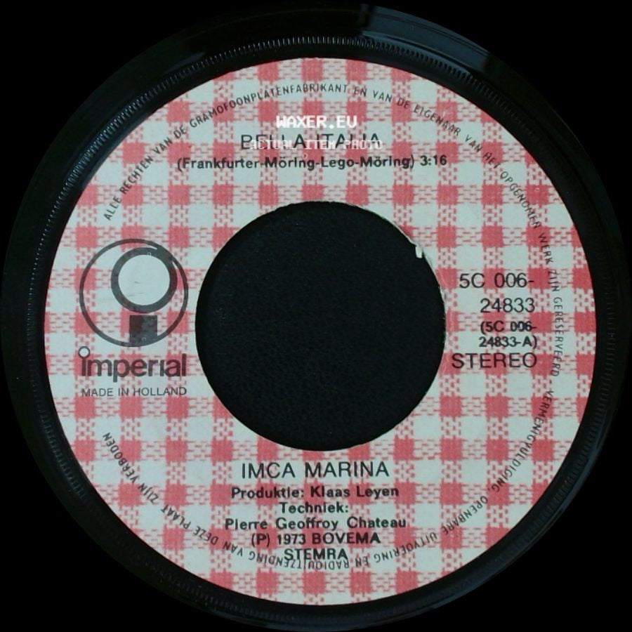 Imca-Marina - Waar Zacht Een Mandoline Klinkt / Bella Italia side B
