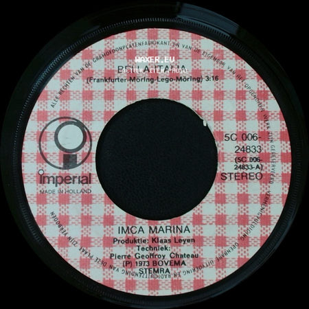 Imca-Marina - Waar Zacht Een Mandoline Klinkt / Bella Italia side B