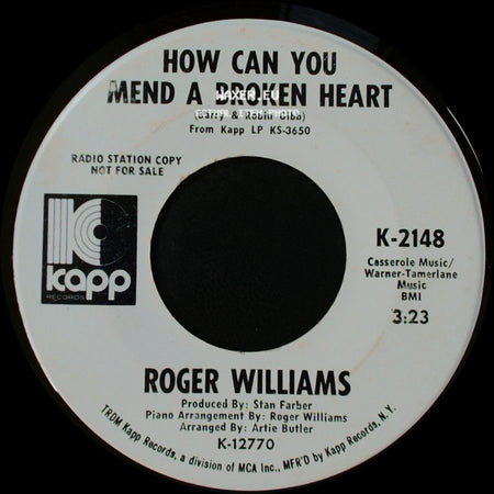 Roger Williams - How Can You Mend A Broken Heart / Bach Talk side A