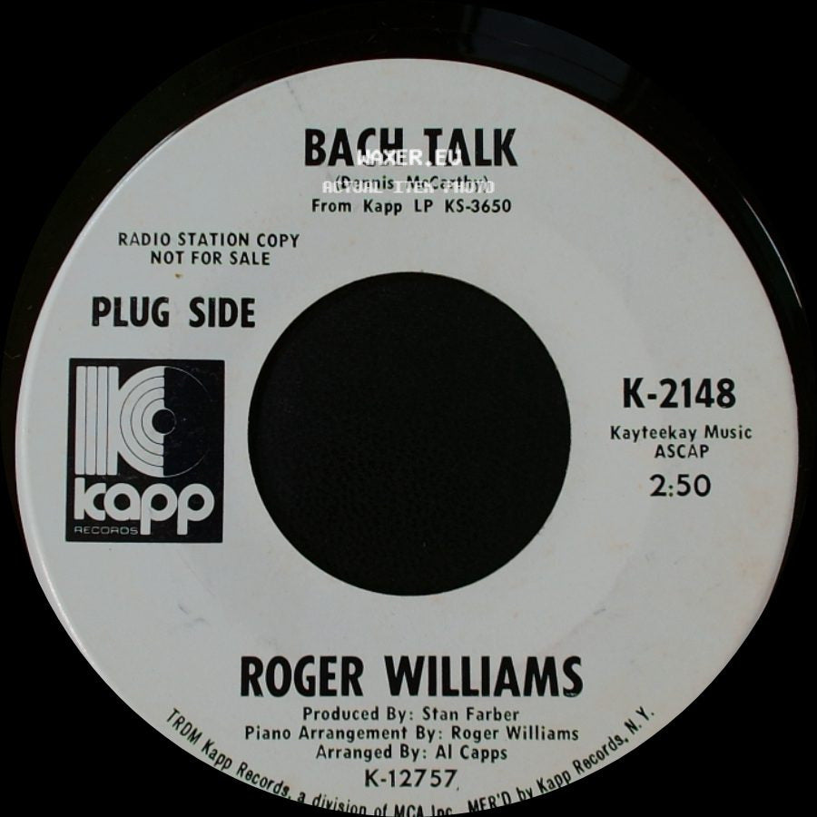 Roger Williams - How Can You Mend A Broken Heart / Bach Talk side B