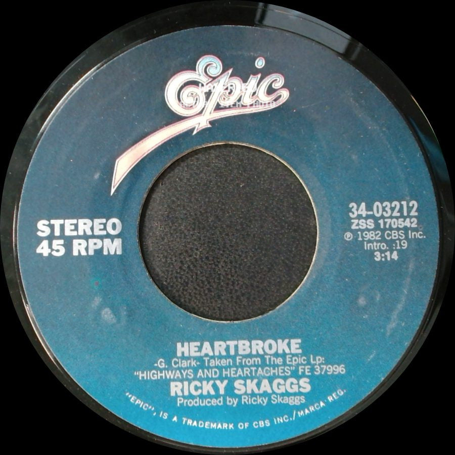 Ricky Skaggs - Heartbroke / Don't Think I'll Cry side A