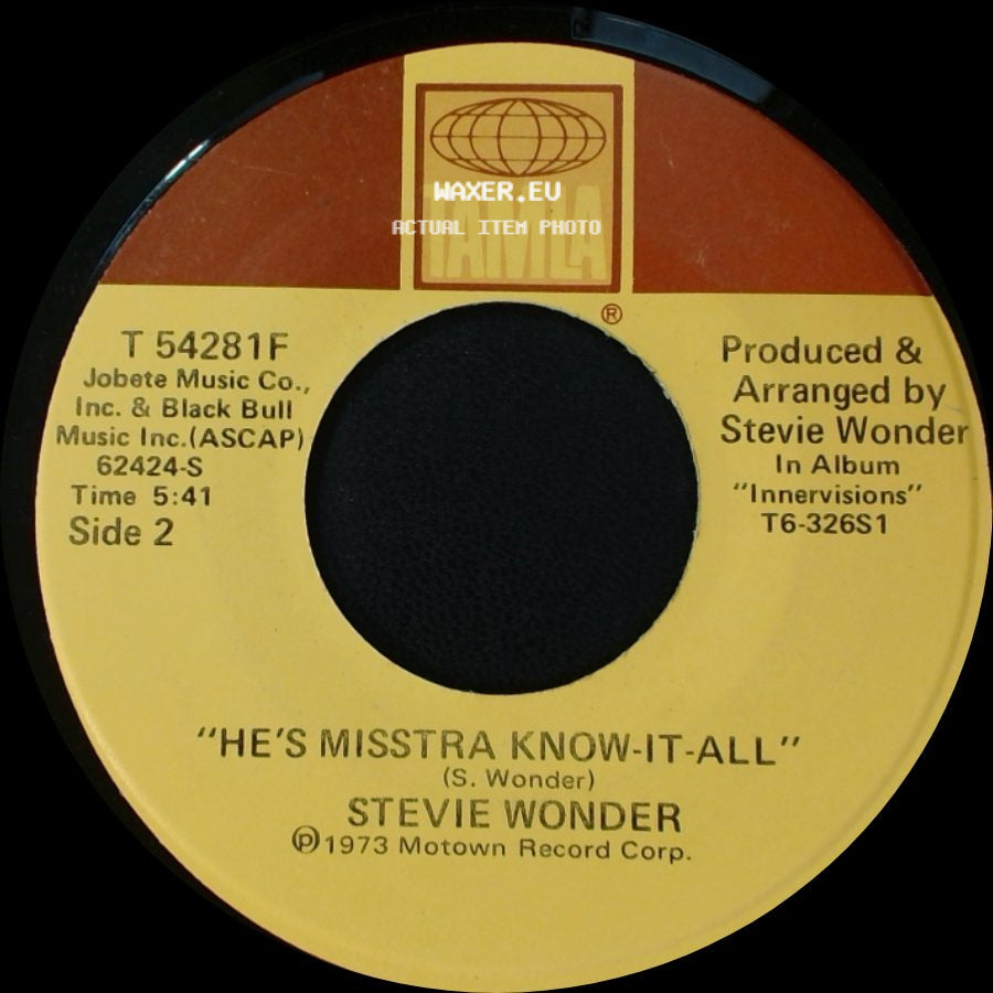 Stevie Wonder - Sir Duke / He's Misstra Know-It-All side B