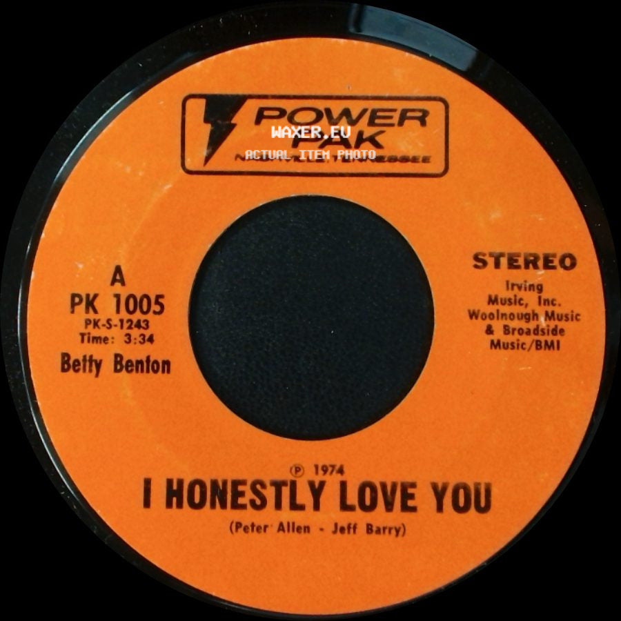 Betty Benton / Evelyn Martin - I Honestly Love You / Keep On Singing side A