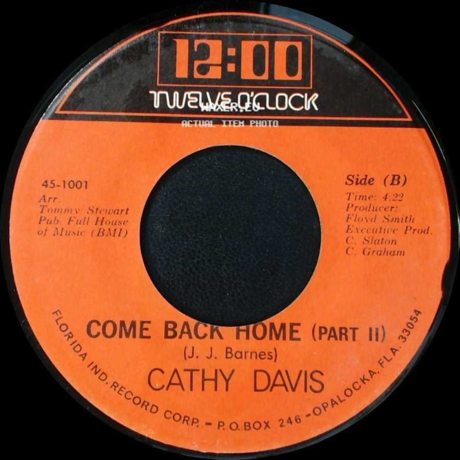 Cathy Davis - Come Back Home / Come Back Home (Part Ii) side B