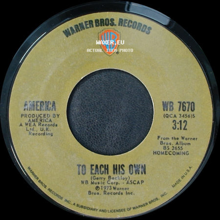 America - To Each His Own / Don't Cross The River side A
