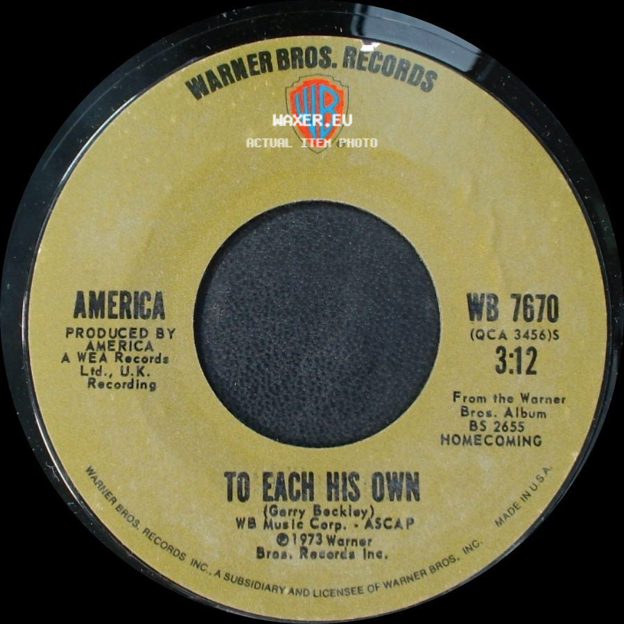 America - To Each His Own / Don't Cross The River side A