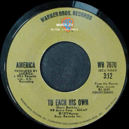 America - To Each His Own / Don't Cross The River side A