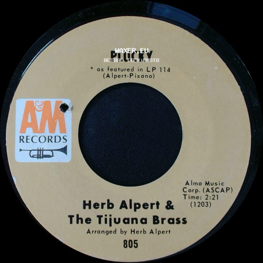 Herb Alpert & The Tijuana Brass - Plucky / The Work Song side A