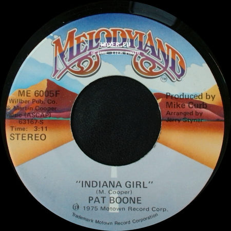 Pat Boone - Indiana Girl / Indiana Girl side B