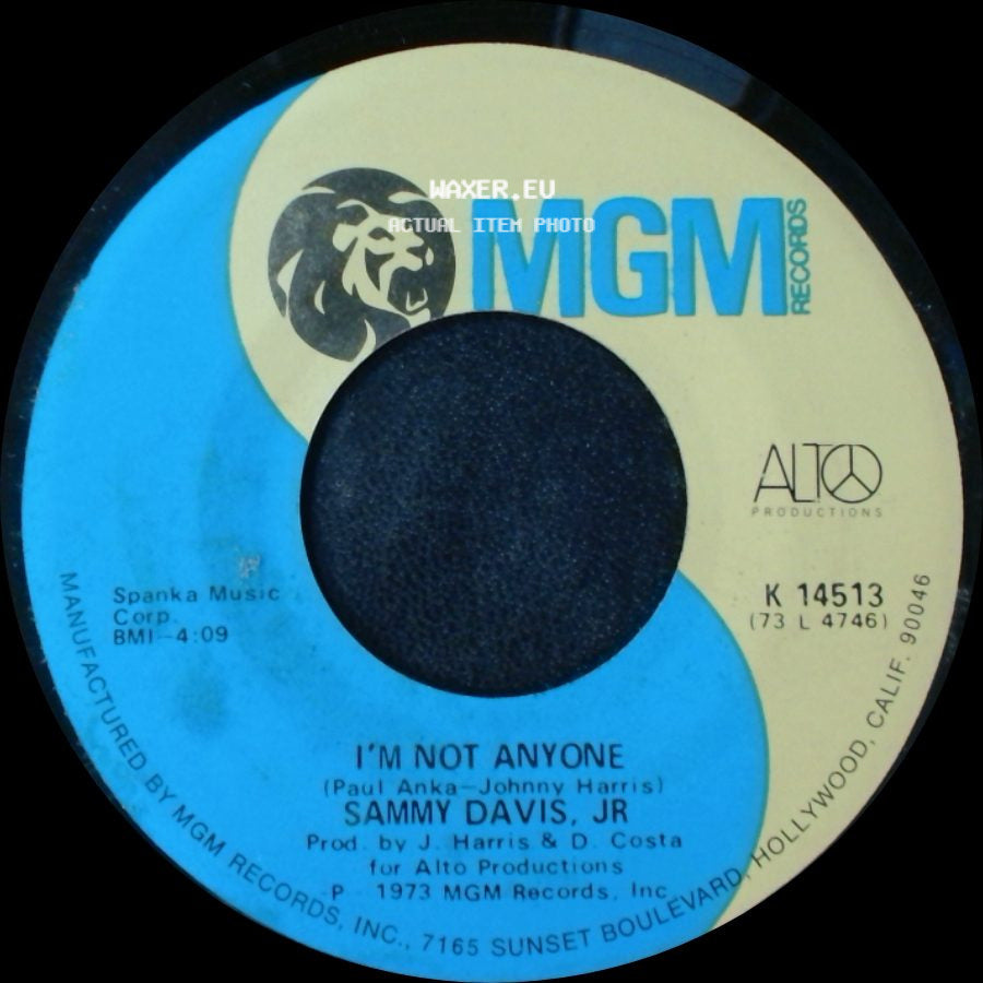 Sammy Davis, Jr. - I'm Not Anyone / (I'd Be) A Legend In My Time side A